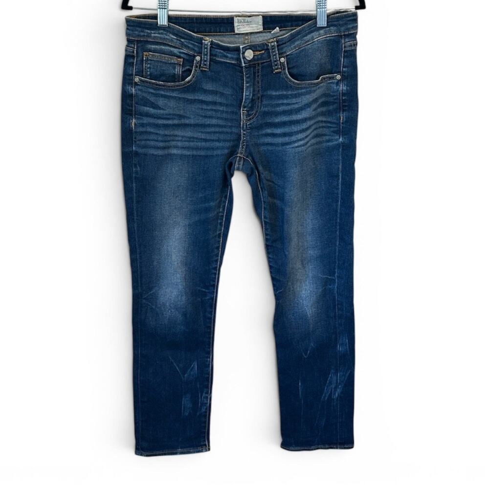 BKE Stella Cropped Straight Jeans Blue Denim Size 29